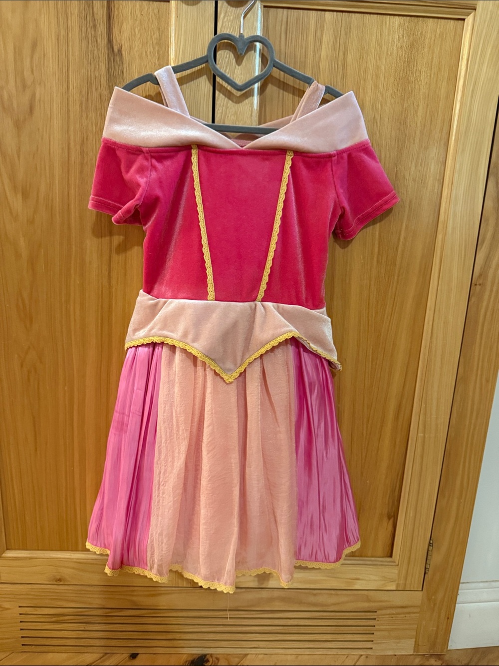 Girls' Pink Velvet & Chiffon Party Dress with Gold Trim